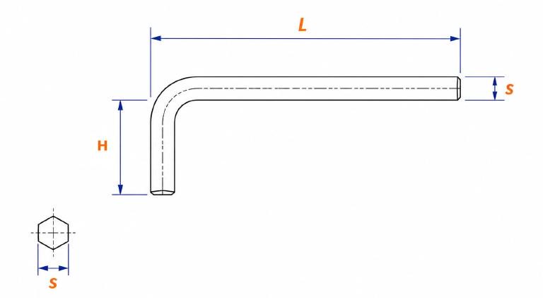 Dimension of Allen Key