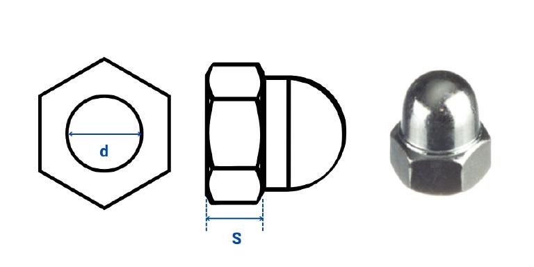 Dimension of Dome Nut