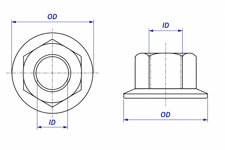 Dimension of Flange Nut
