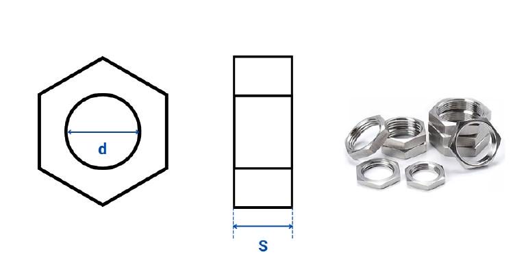 Dimension of SS Lock Nut