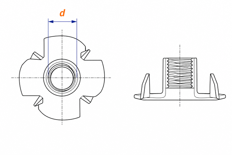 Dimension of Tee Nut