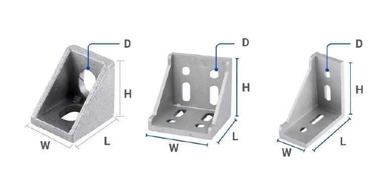 Dimension of Inside L Corner Bracket for Tslot Aluminium Extrusion