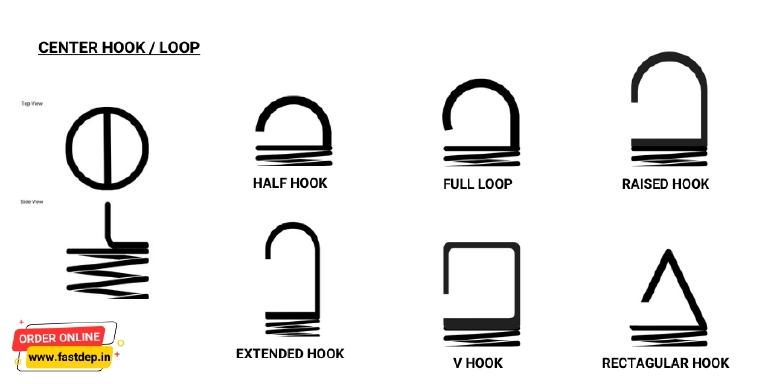 Extension spring center hook/loop type