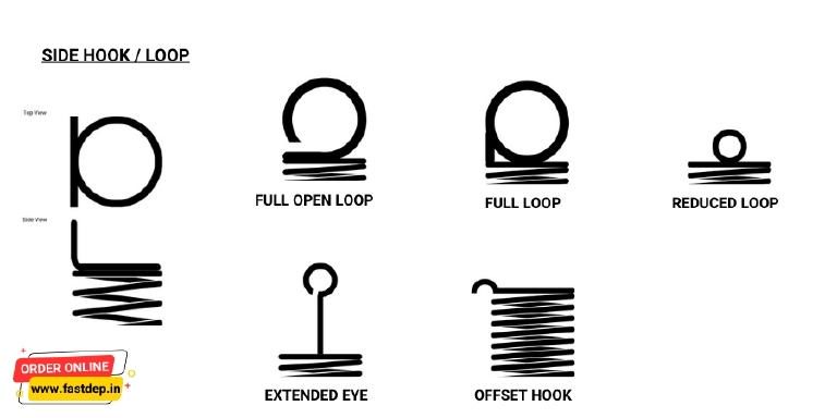Extension spring side hook/loop type